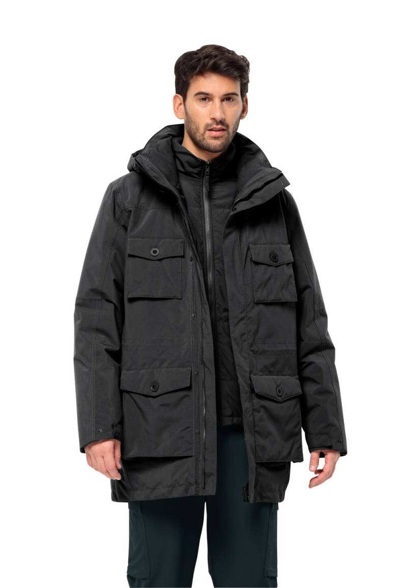 Jack Wolfskin Eiswald 3in1 Parka Men M black black von Jack Wolfskin