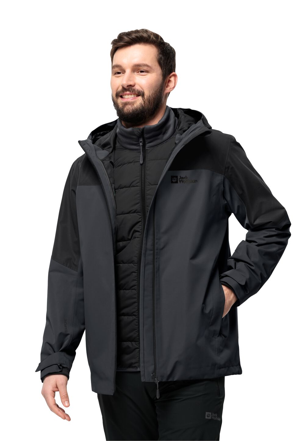 Jack Wolfskin 3 in 1 Jacke Herren Glaabach 3in1 Jacket Men 3XL schwarz black von Jack Wolfskin