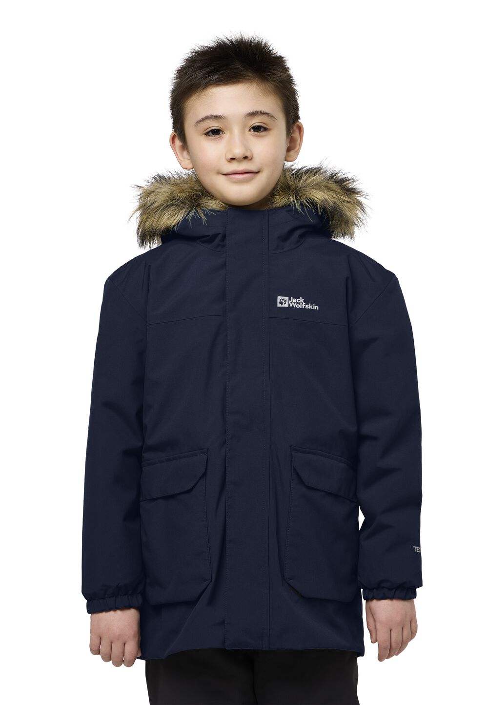 Jack Wolfskin 3 in 1 Jacke Kinder Cosy Bear 3in1 Parka Kids 128 blau night blue von Jack Wolfskin