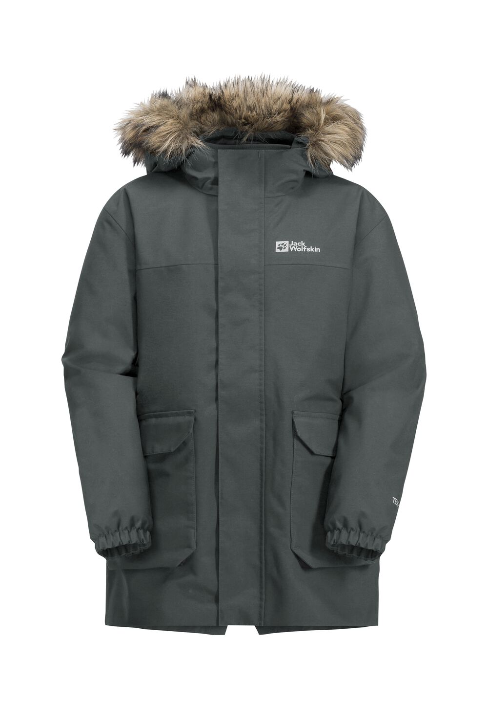 Jack Wolfskin 3 in 1 Jacke Kinder Cosy Bear 3in1 Parka Kids 128 slate green slate green von Jack Wolfskin