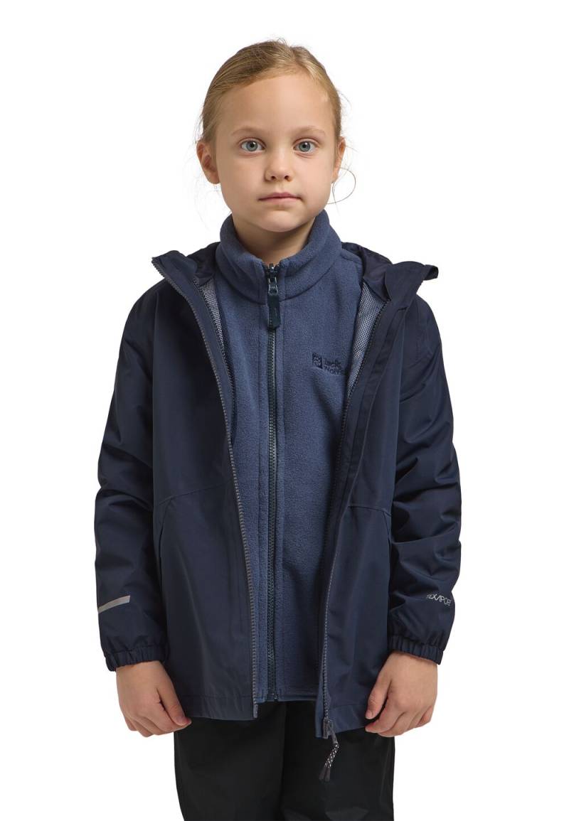 Jack Wolfskin 3 in 1 Jacke Kinder Iceland 3in1 Jacket Kids 128 blau night blue von Jack Wolfskin