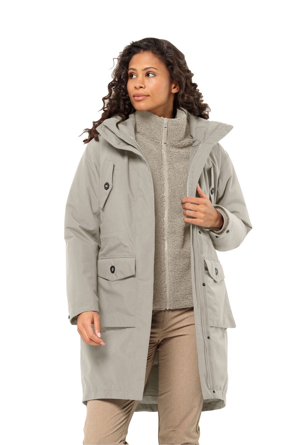 Jack Wolfskin Eiswald 3in1 Parka Women XS dusty grey Dusty Grey von Jack Wolfskin