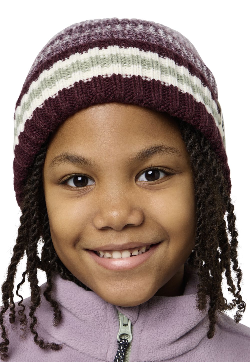 Jack Wolfskin Beanie Mütze Kinder Night Hiker Beanie Kids M boysenberry/ wild blossom boysenberry/ wild blossom von Jack Wolfskin