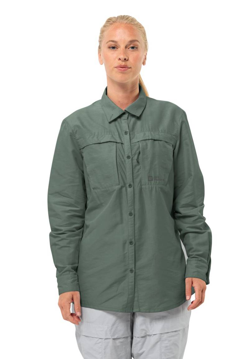 Jack Wolfskin Bluse Mit Mückenschutz Damen Barrier L/S Shirt Women L hedge green hedge green von Jack Wolfskin