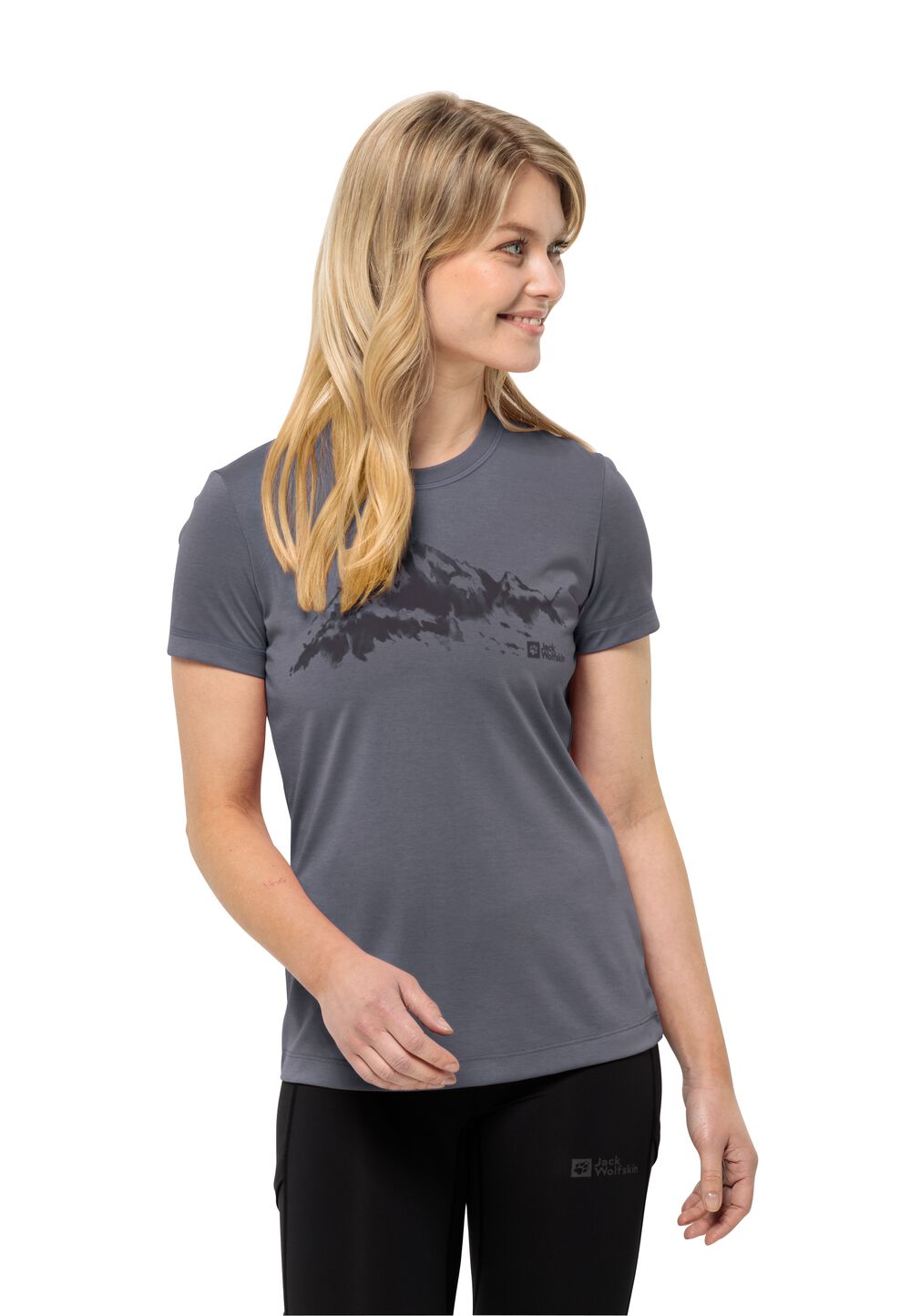 Jack Wolfskin Damen T-shirt Hiking S/S T-Shirt Women L dolphin dolphin von Jack Wolfskin