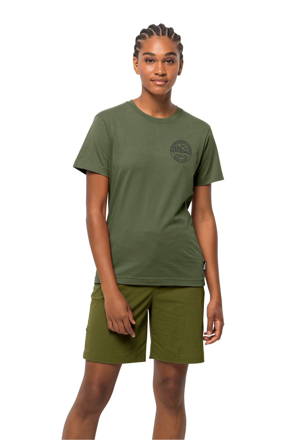 Jack Wolfskin Damen T-shirt aus Bio-Baumwolle Campfire T-Shirt Women S greenwood greenwood von Jack Wolfskin