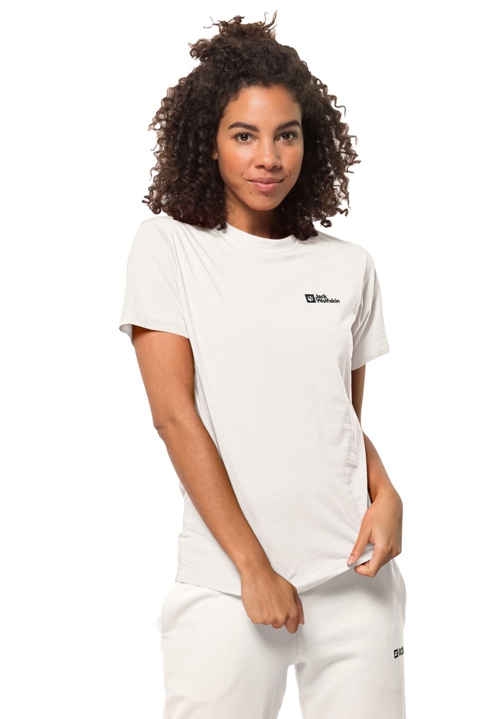 Jack Wolfskin T-Shirt aus Bio-Baumwolle Damen Essential T-Shirt Women XS white White von Jack Wolfskin