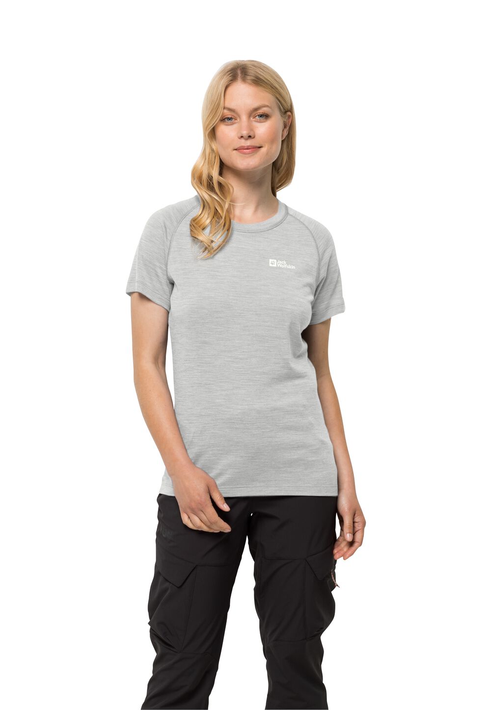 Jack Wolfskin Damen T-shirt aus Merinowolle Kammweg S/S Women M grau cool grey von Jack Wolfskin