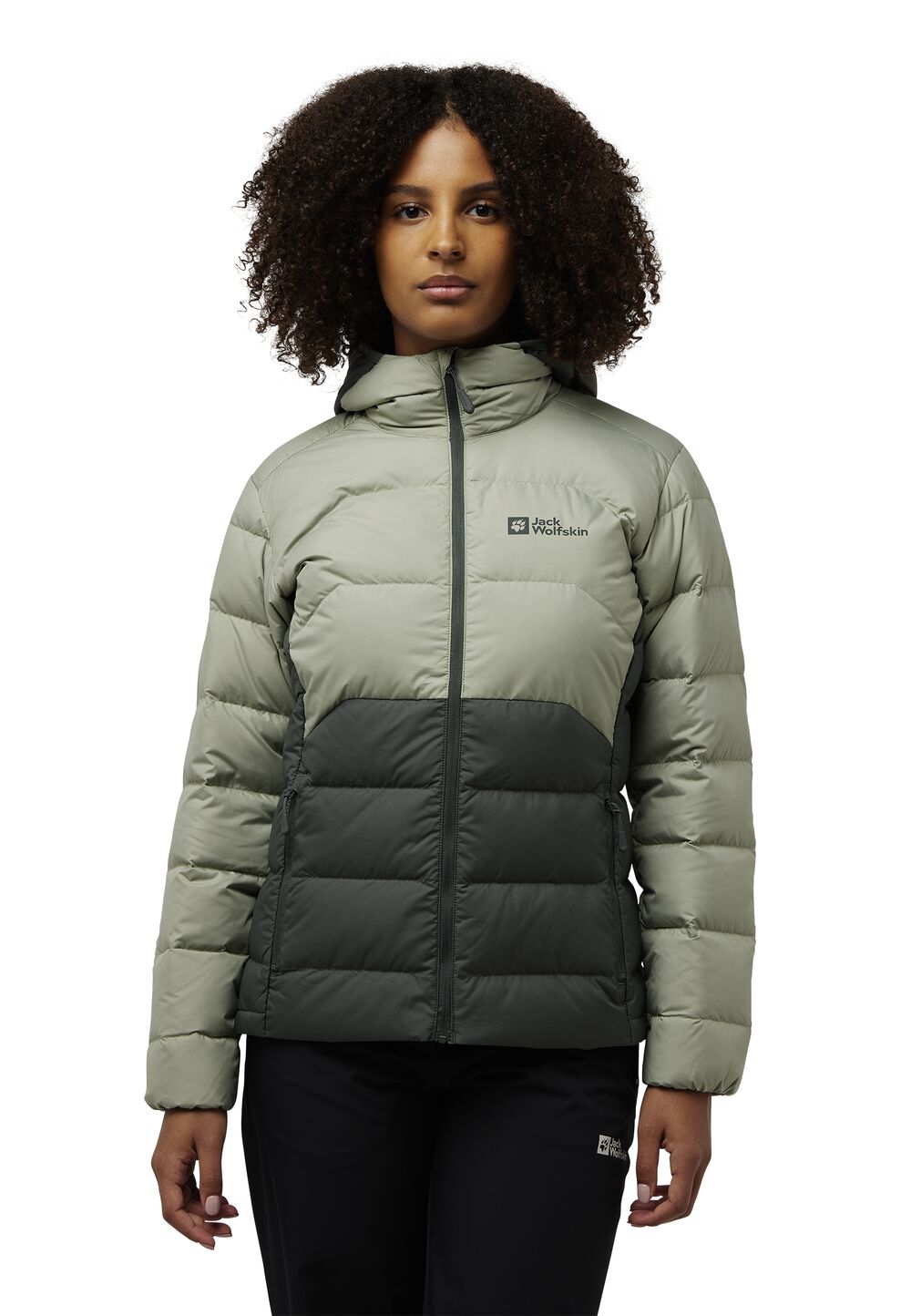 Jack Wolfskin Daunenjacke Damen Ather Down Hoody Women RDS 2XL slate green slate green von Jack Wolfskin