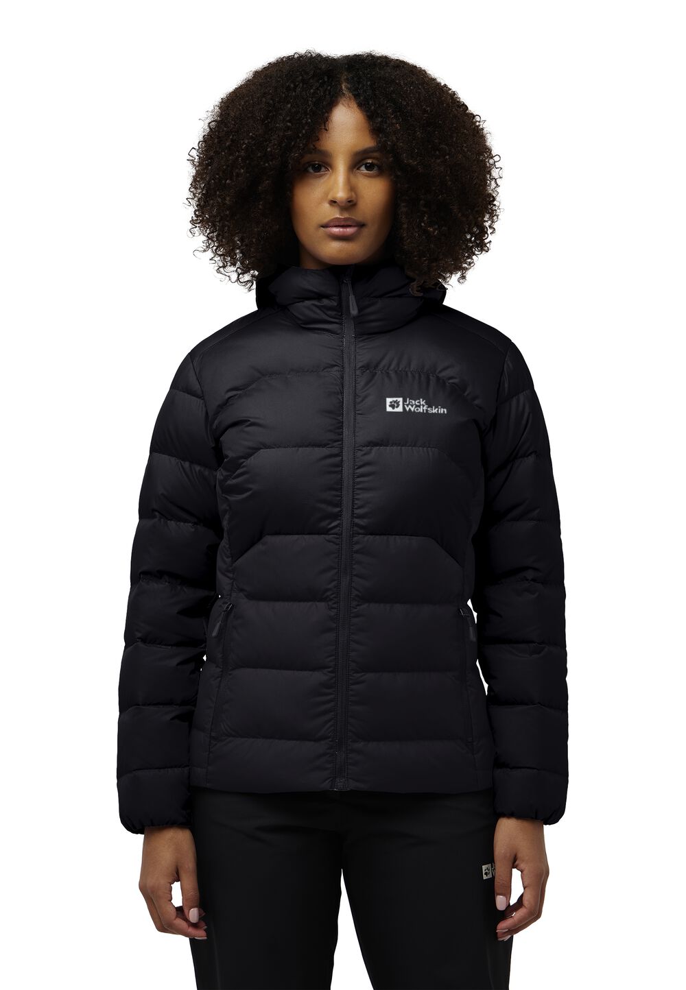 Jack Wolfskin Daunenjacke Damen Ather Down Hoody Women L black black von Jack Wolfskin