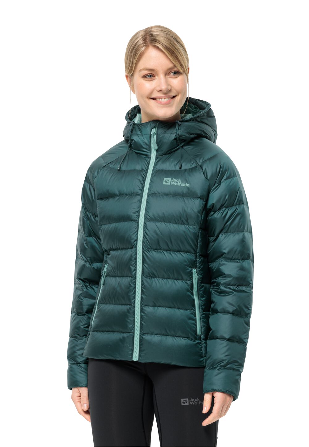 Jack Wolfskin Daunenjacke Damen Nebelhorn Down Hoody Women L sea green sea green von Jack Wolfskin