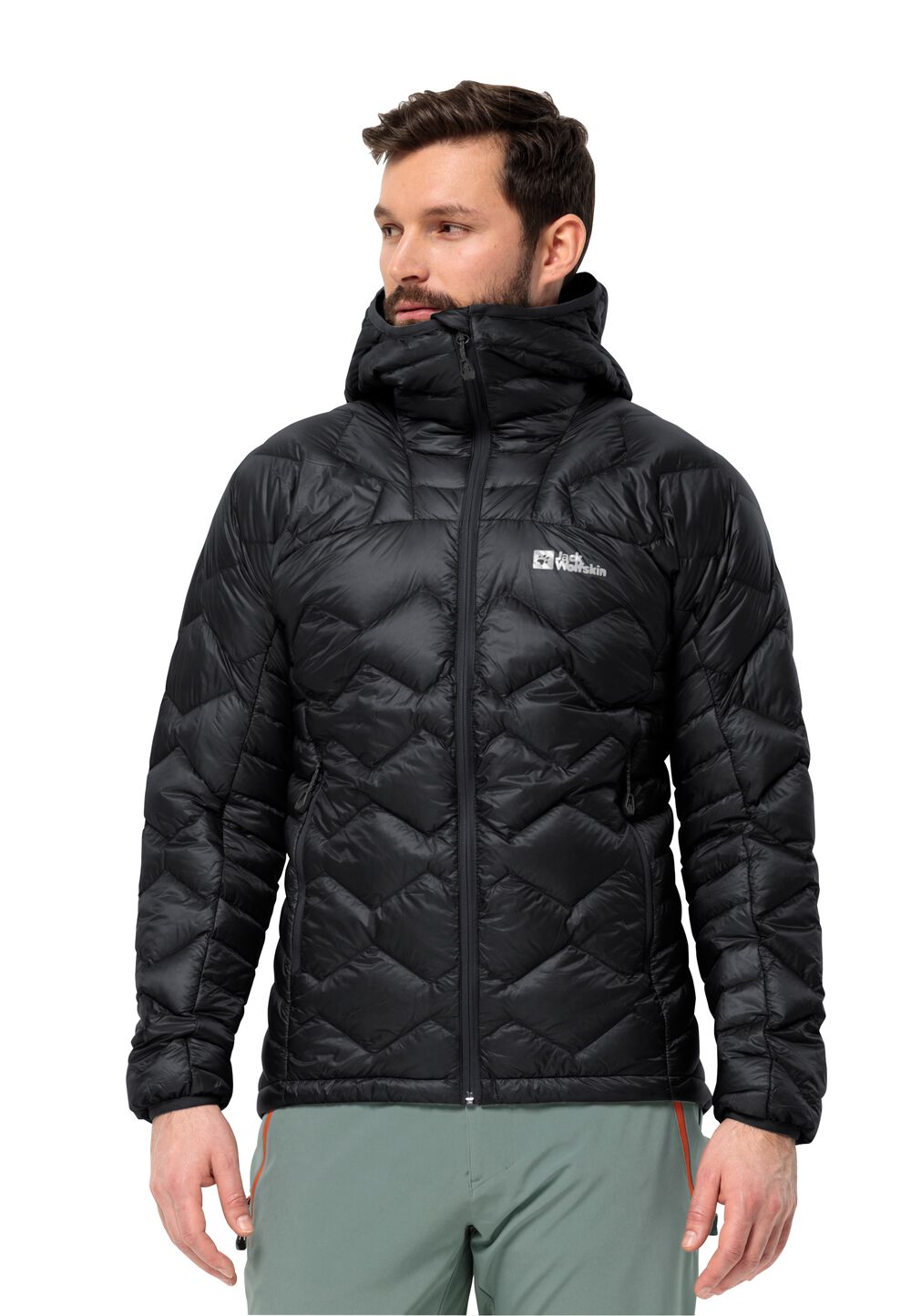 Jack Wolfskin Daunenjacke Herren Alpspitze Down Hoody Men L black black von Jack Wolfskin