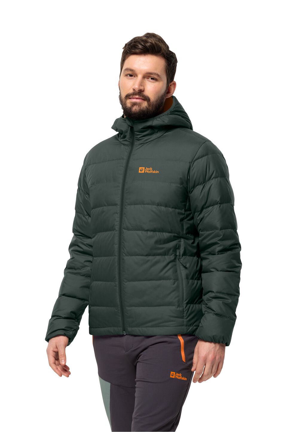 Jack Wolfskin Daunenjacke Herren Ather Down Hoody Men L black olive black olive von Jack Wolfskin