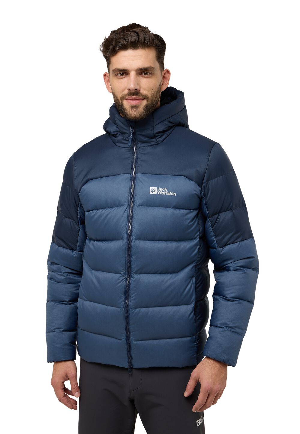 Jack Wolfskin Daunenjacke Herren Nebelhorn Down Hoody Men RDS 2XL nature blue nature blue von Jack Wolfskin