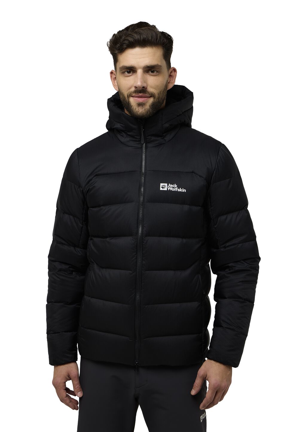 Jack Wolfskin Daunenjacke Herren Nebelhorn Down Hoody Men L black black von Jack Wolfskin