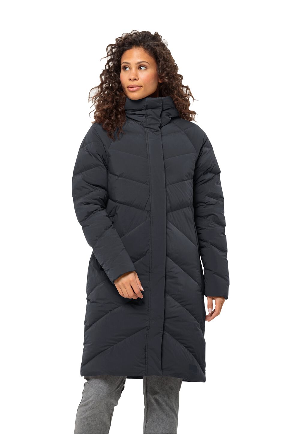 Jack Wolfskin Daunenmantel Damen Marienplatz Coat Women XS phantom Phantom von Jack Wolfskin