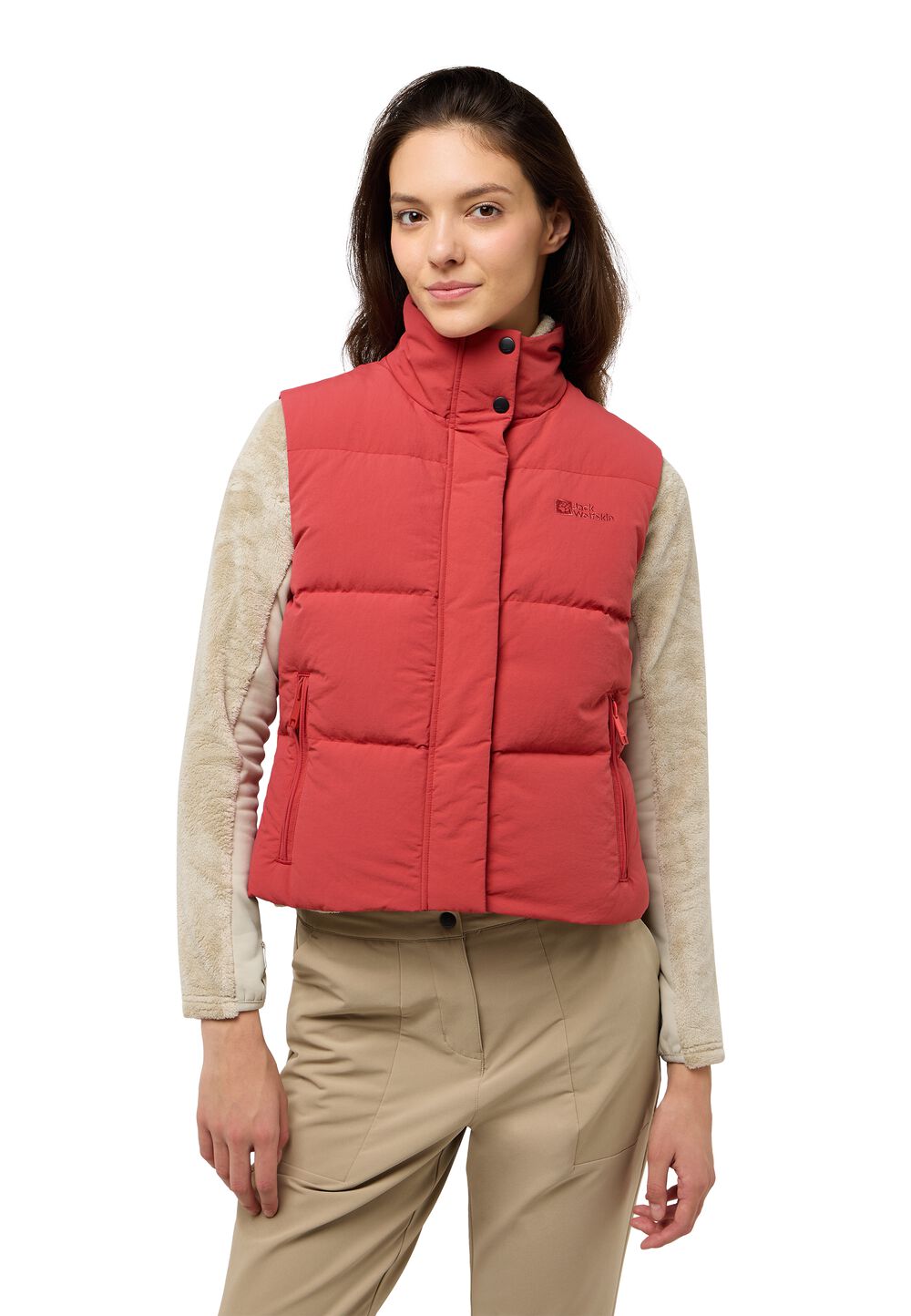 Jack Wolfskin Daunenweste Damen Nordlicht Vest Women RDS L red coral red coral von Jack Wolfskin