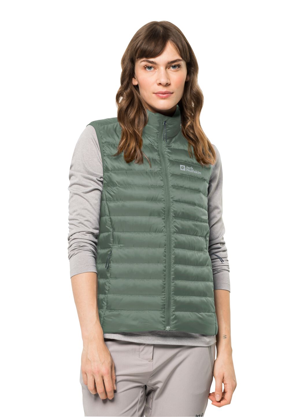 Jack Wolfskin Daunenweste Damen Packs & GO Down Vest Women XS picnic green picnic green von Jack Wolfskin