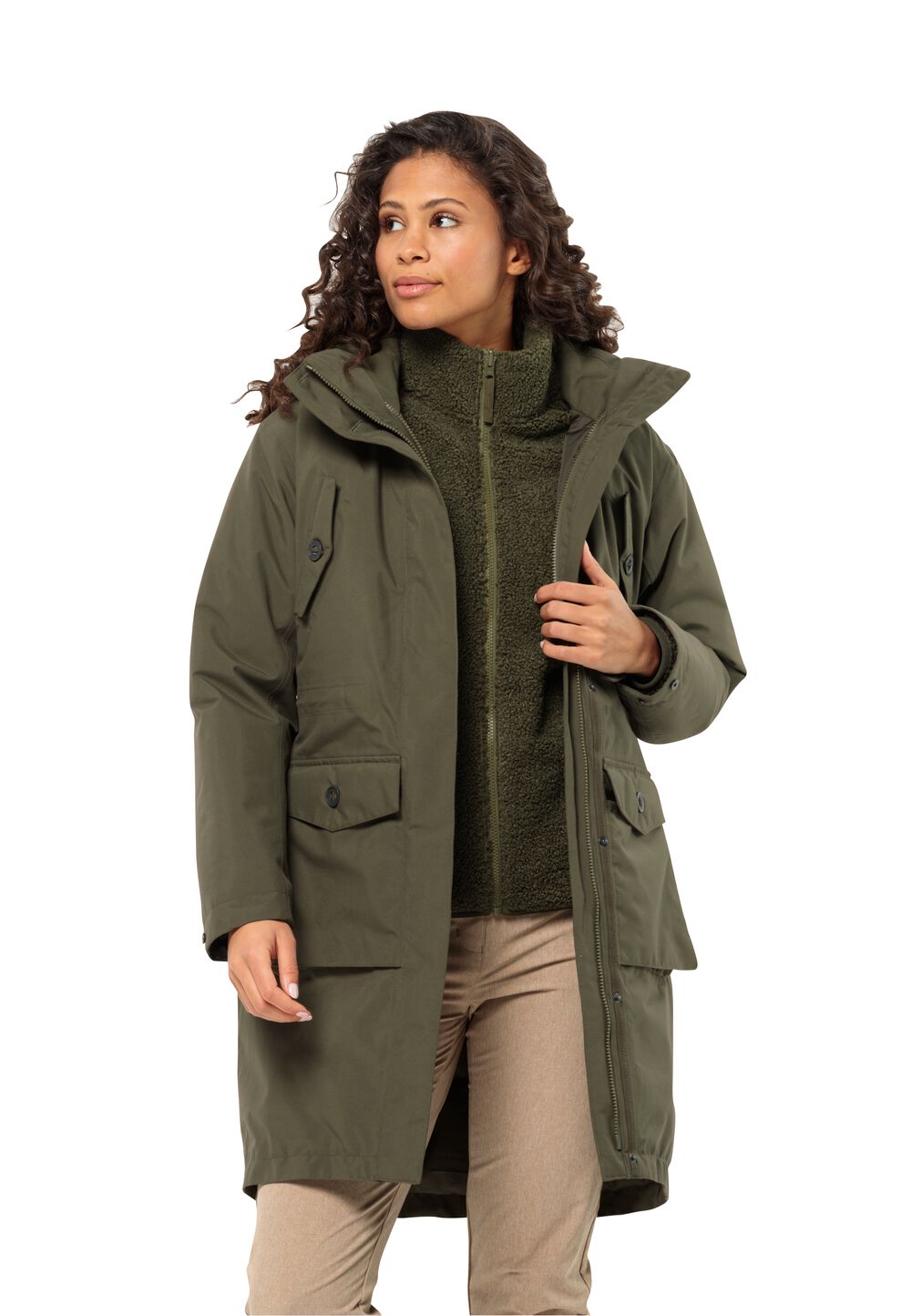 Jack Wolfskin Eiswald 3in1 Parka Women L island moss island moss von Jack Wolfskin