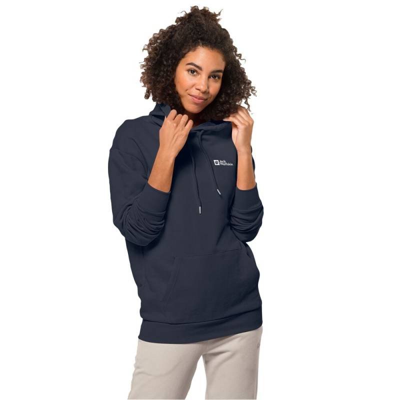 Jack Wolfskin Essential Hoodie Women L blau night blue von Jack Wolfskin