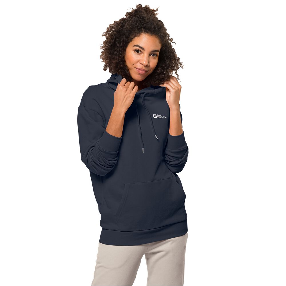 Jack Wolfskin Essential Hoodie Women M blau night blue von Jack Wolfskin