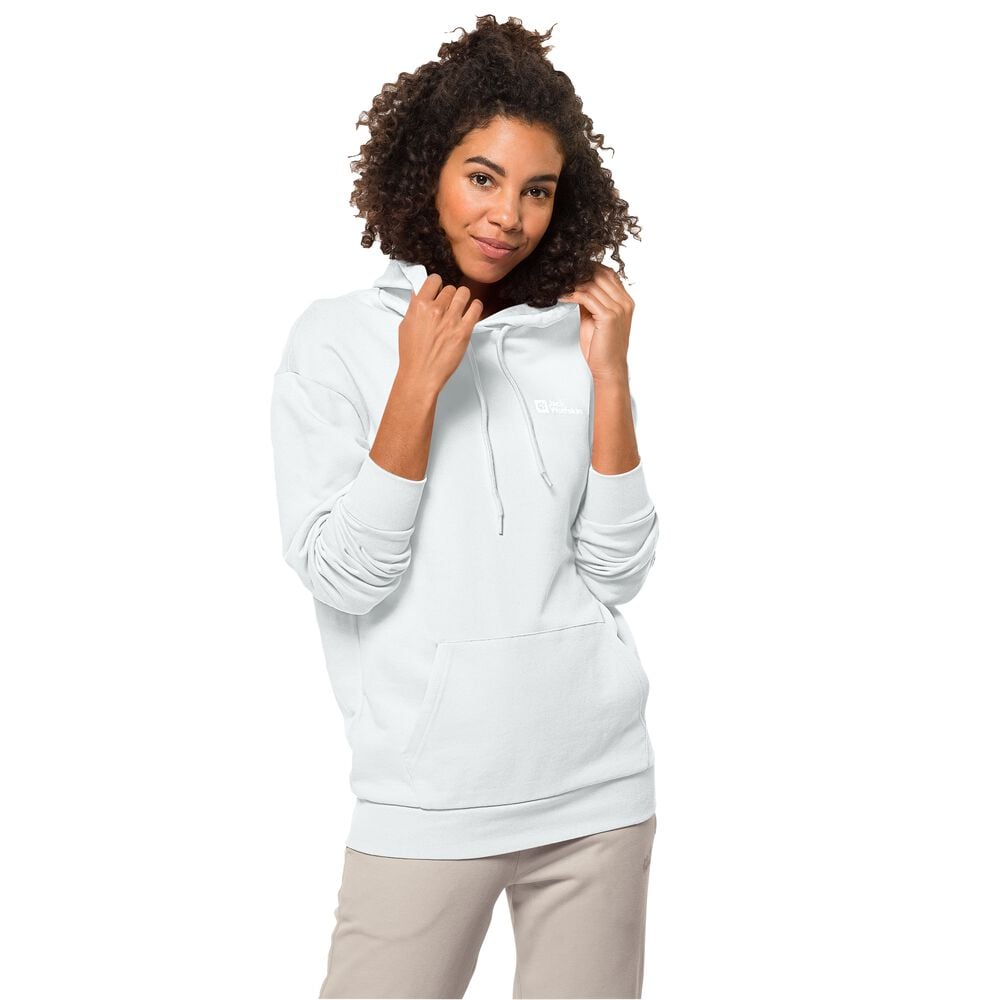 Jack Wolfskin Essential Hoodie Women XS white rush White Rush von Jack Wolfskin