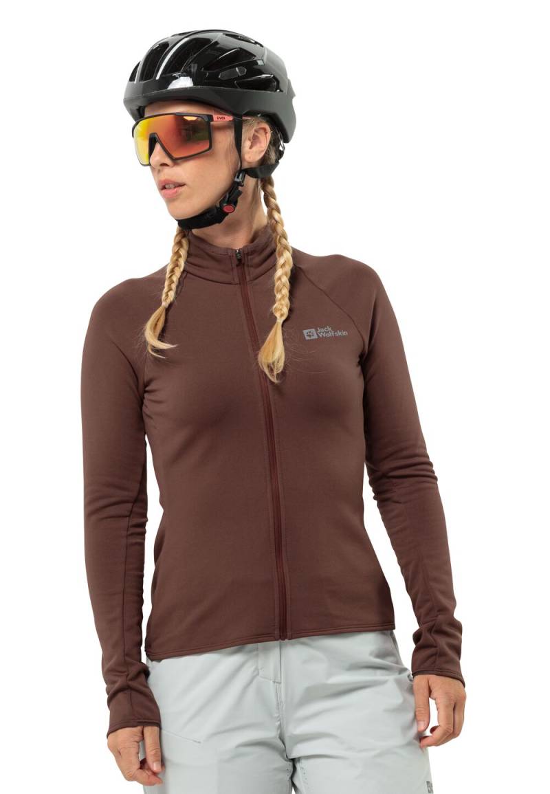 Jack Wolfskin Fahrrad-Fleecejacke Damen Gravex Thermo FZ Women L dark rust Dark Rust von Jack Wolfskin