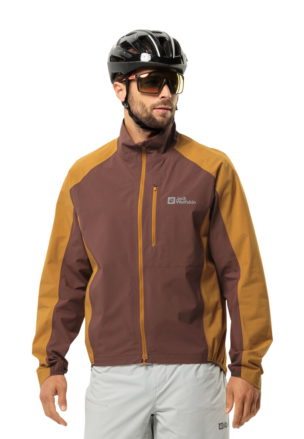 Jack Wolfskin Fahrrad-Regenjacke Herren Gravex 2.5L Jacket Men L dark rust Dark Rust von Jack Wolfskin