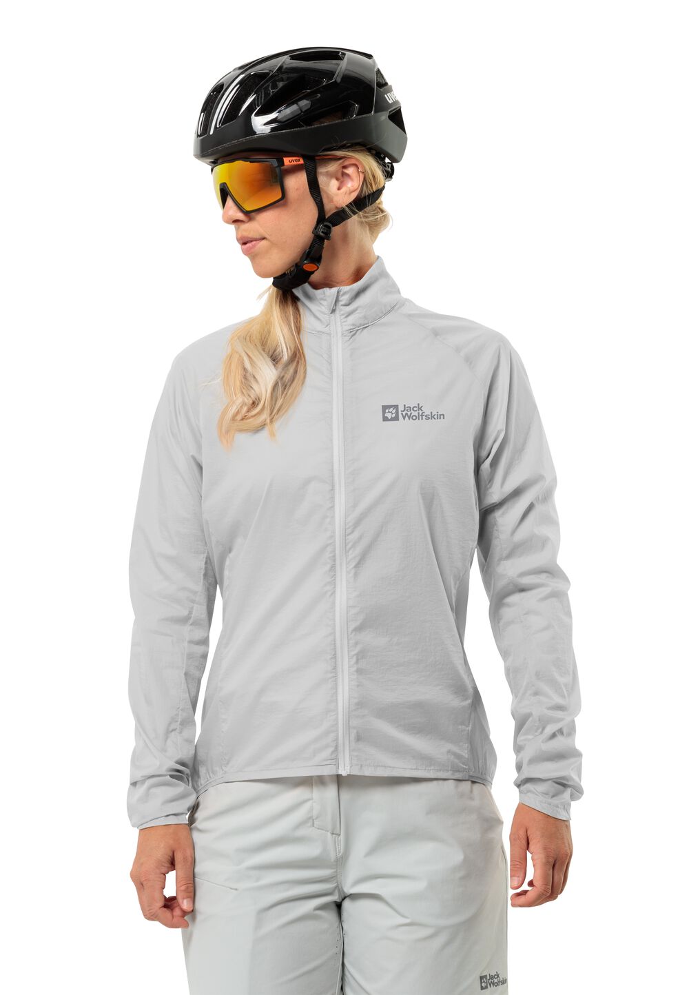 Jack Wolfskin Fahrrad-Softshelljacke Damen Gravex Wind Jacket Women L cool grey Cool Grey von Jack Wolfskin