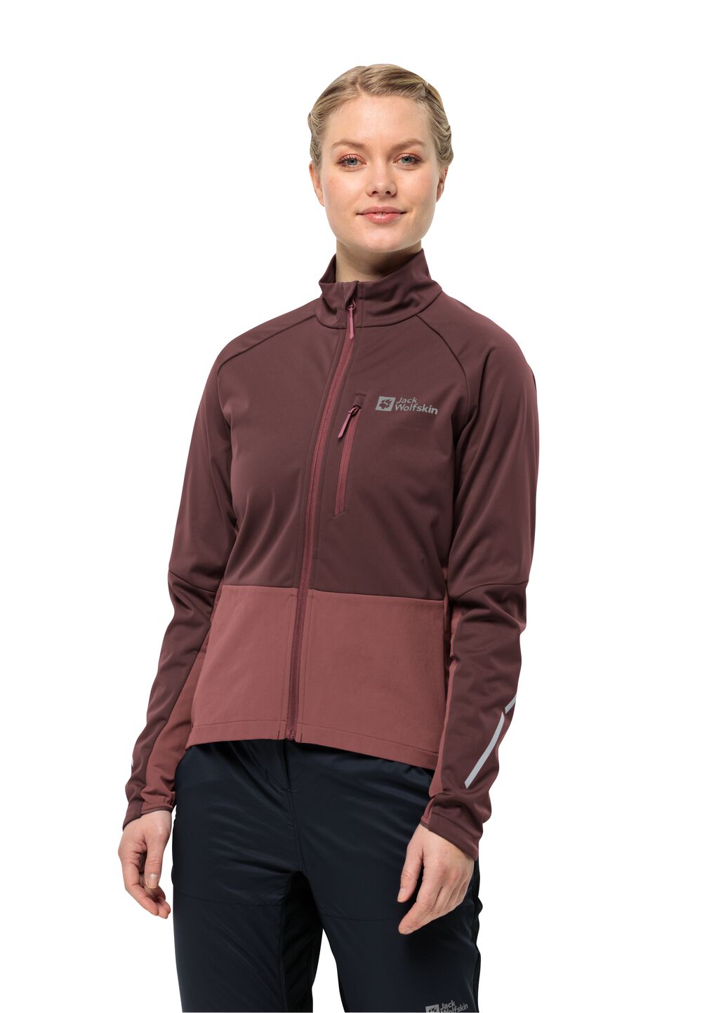 Jack Wolfskin Fahrrad-Softshelljacke Damen Morobbia Jacket Women L dark maroon dark maroon von Jack Wolfskin