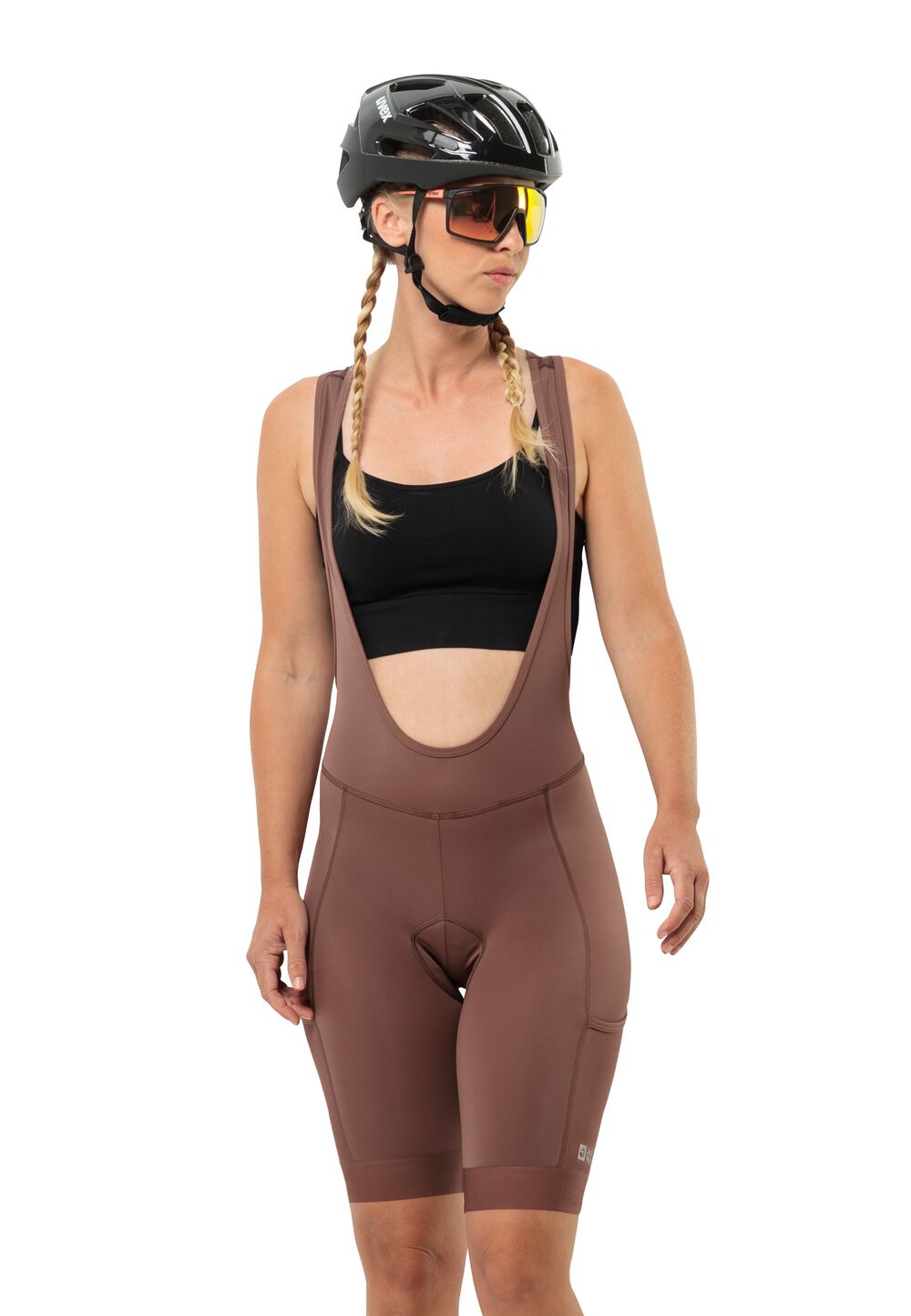 Jack Wolfskin Fahrradshorts mit Trägern Damen Morobbia BIB Shorts Women L dark rust Dark Rust von Jack Wolfskin