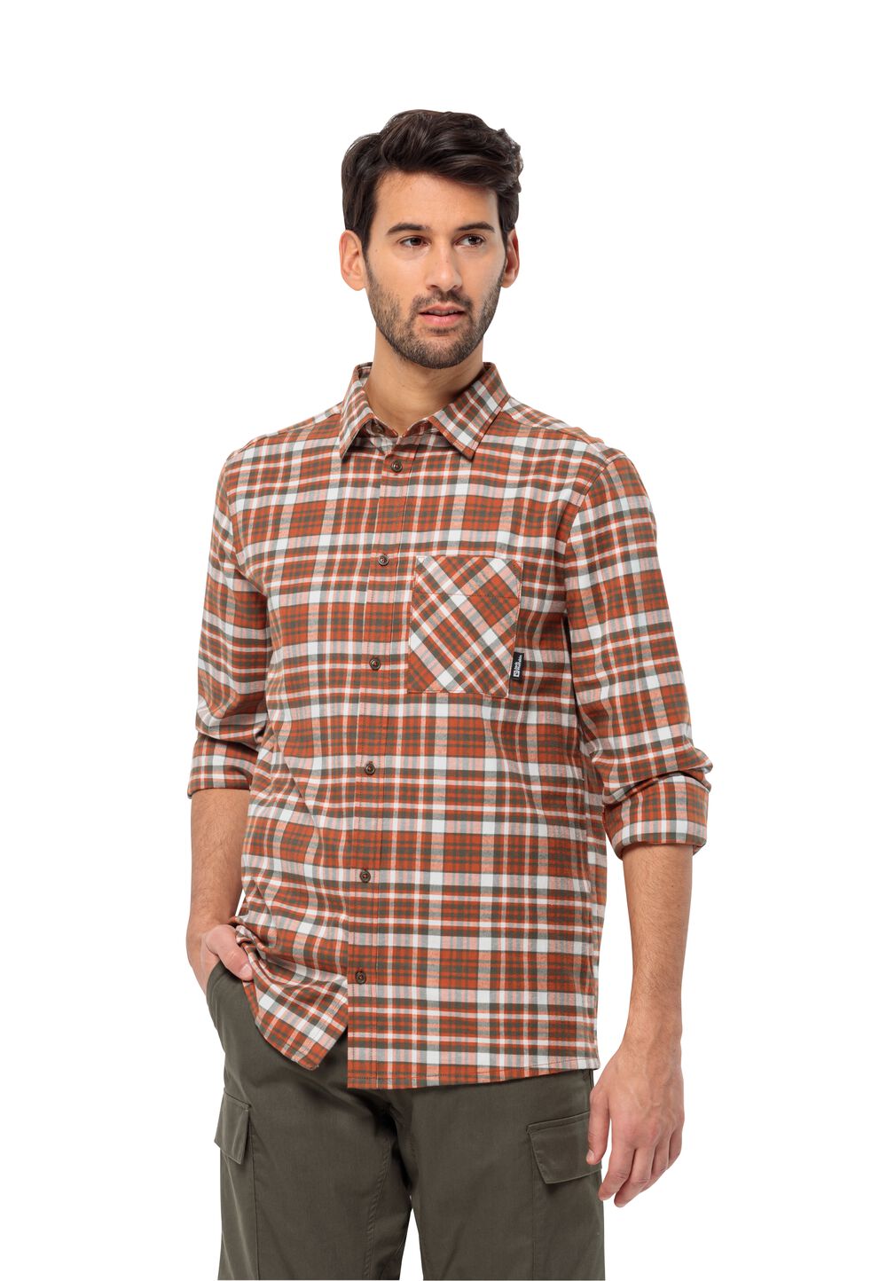 Jack Wolfskin Flannelhemd Herren Bergweg Shirt Men XXXL carmine 41 carmine 41 von Jack Wolfskin