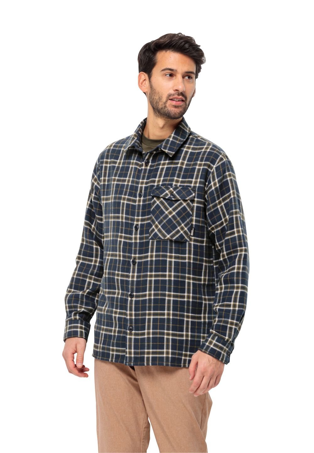 Jack Wolfskin Flannelhemd Herren Morgenluft Shirt Men L night blue 41 night blue 41 von Jack Wolfskin