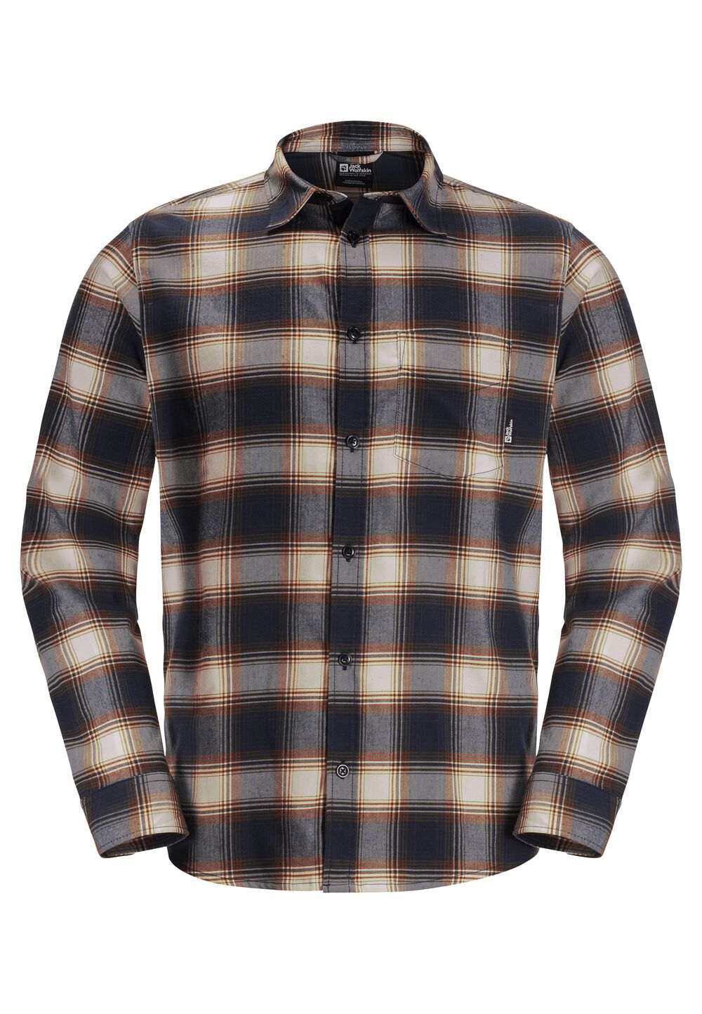 Jack Wolfskin Flanellhemd Herren Wanderweg Shirt Men S dark navy dark navy von Jack Wolfskin