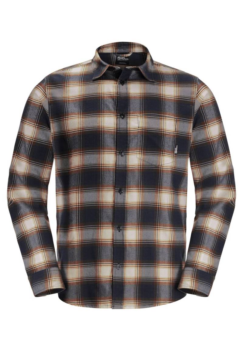 Jack Wolfskin Flanellhemd Herren Wanderweg Shirt Men S dark navy dark navy von Jack Wolfskin