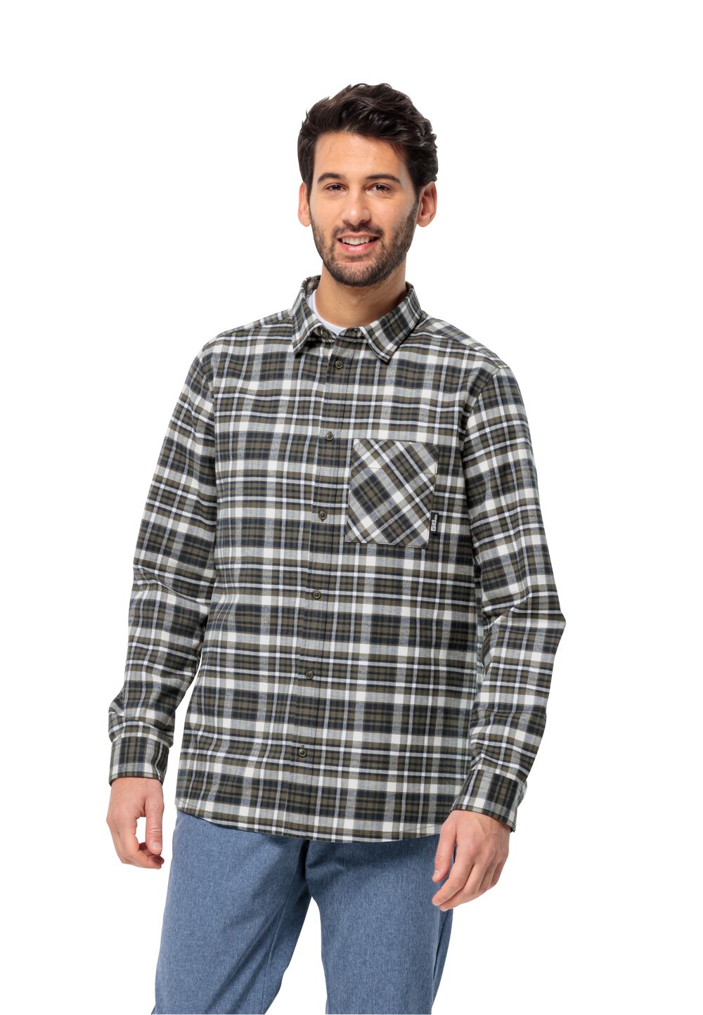 Jack Wolfskin Flannelhemd Herren Bergweg Shirt Men M island moss 41 island moss 41 von Jack Wolfskin