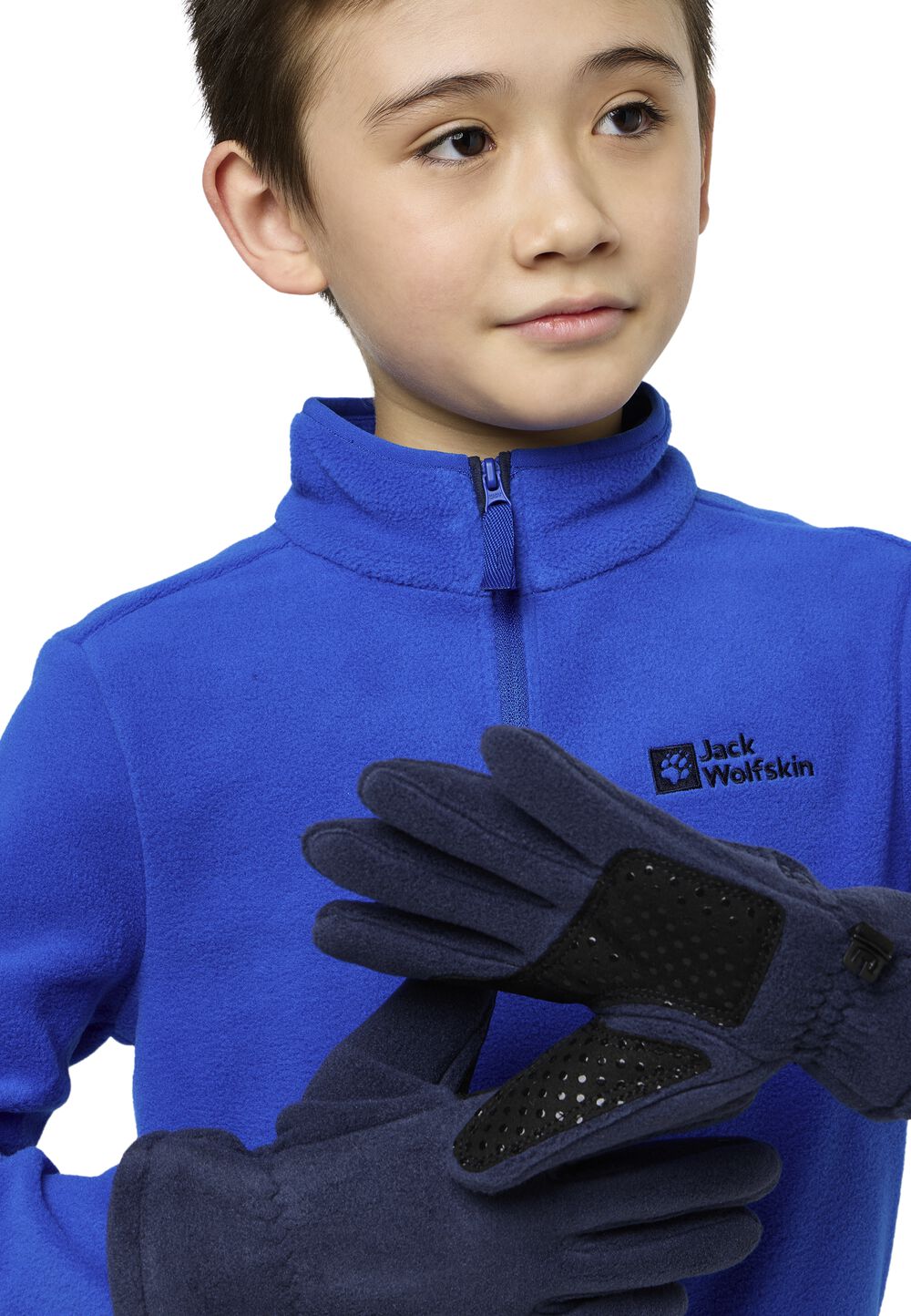 Jack Wolfskin Fleece-Handschuhe Kinder Fleece Glove Kids 140 blau night blue von Jack Wolfskin