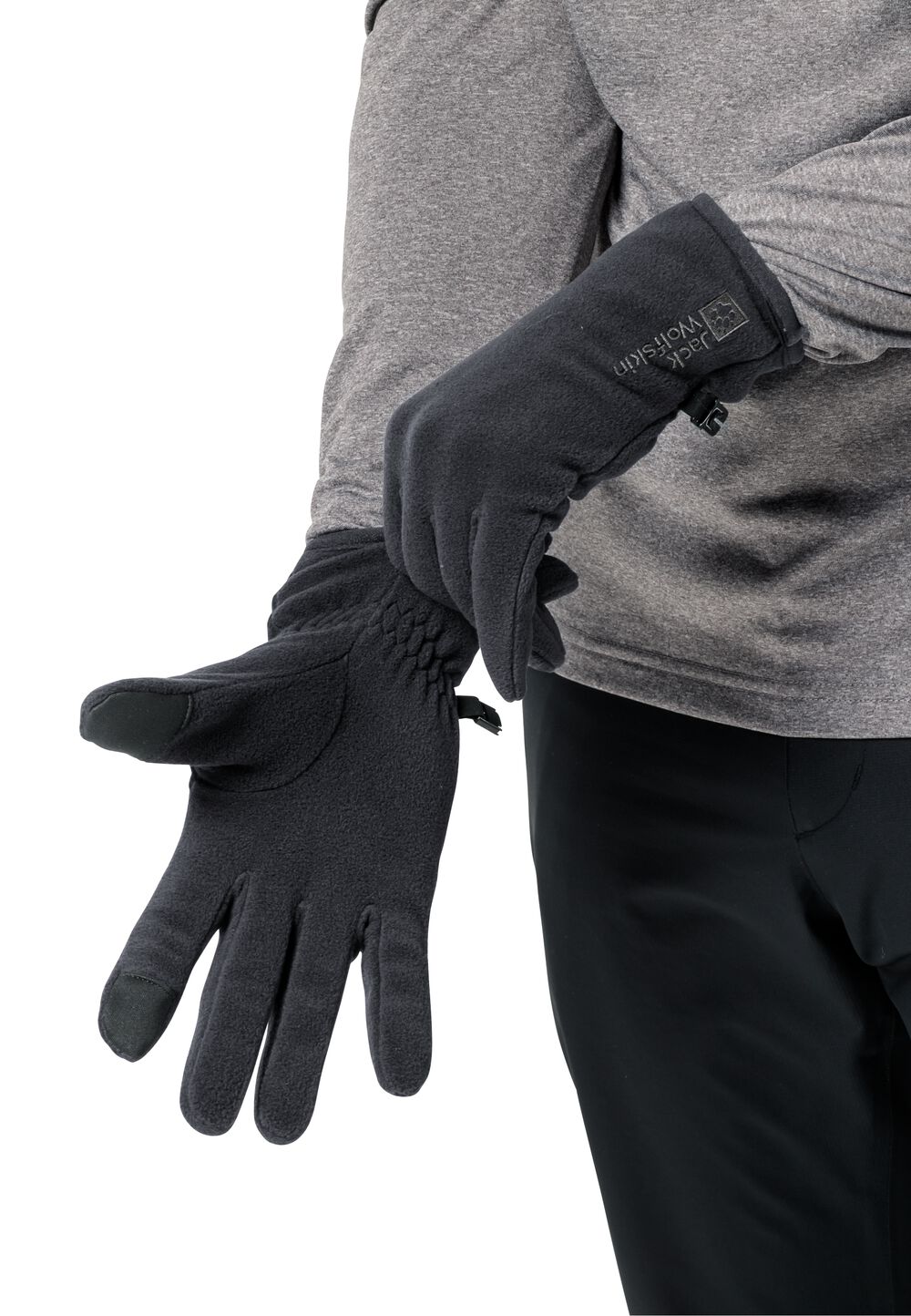 Jack Wolfskin Fleece-Handschuhe Real Stuff Glove L black black von Jack Wolfskin