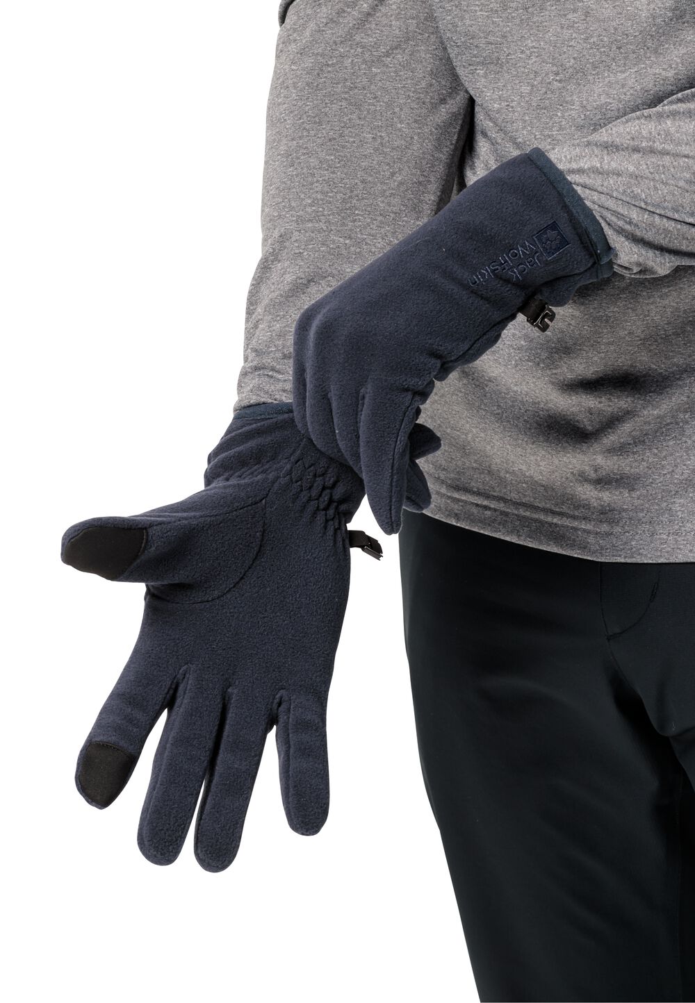 Jack Wolfskin Fleece-Handschuhe Real Stuff Glove M blau night blue von Jack Wolfskin