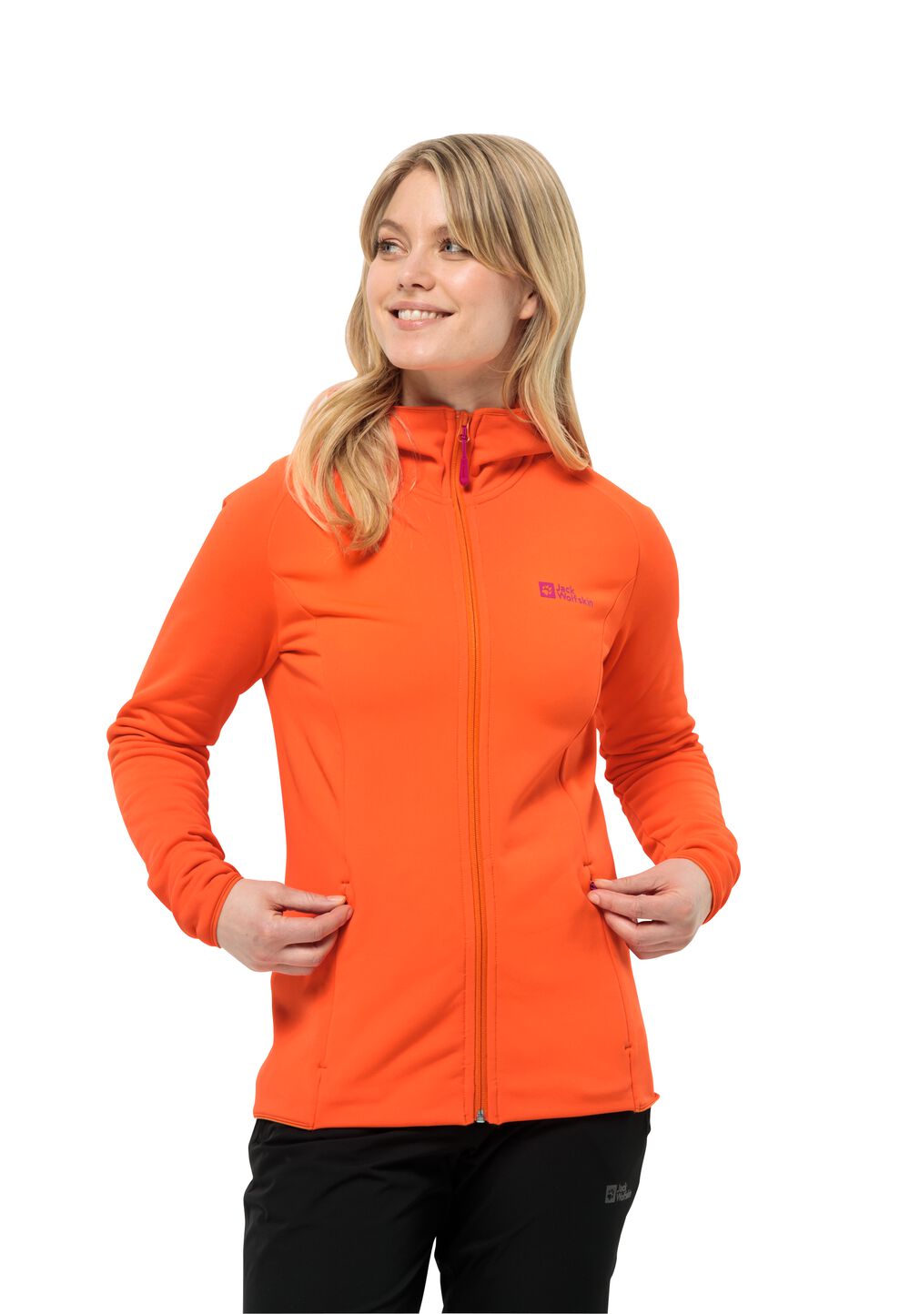 Jack Wolfskin Fleecejacke Damen Baiselberg Hooded FZ Women L vibrant orange vibrant orange von Jack Wolfskin