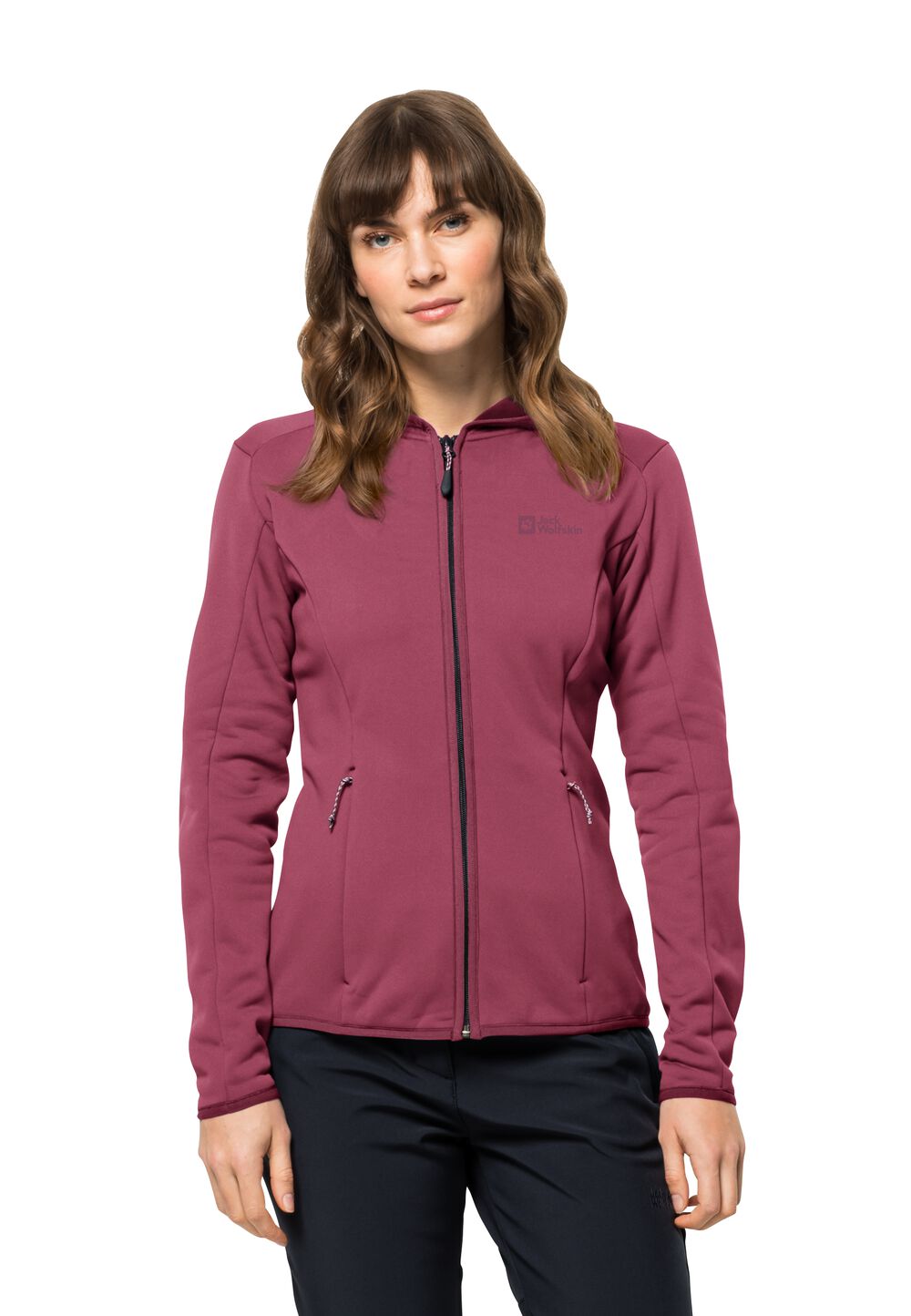 Jack Wolfskin Fleecejacke Damen Baiselberg Hooded FZ Women S sangria red sangria red von Jack Wolfskin