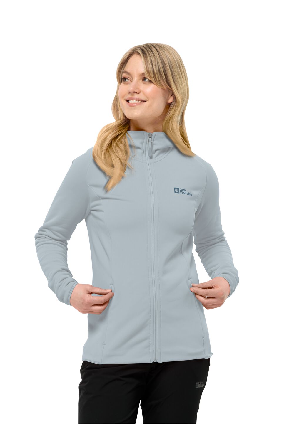 Jack Wolfskin Fleecejacke Damen Baiselberg Hooded FZ Women S soft blue soft blue von Jack Wolfskin