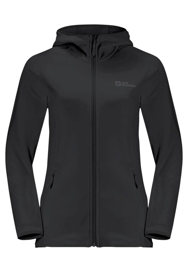 Jack Wolfskin Fleecejacke Damen Baiselberg Hooded FZ Women XL black black von Jack Wolfskin