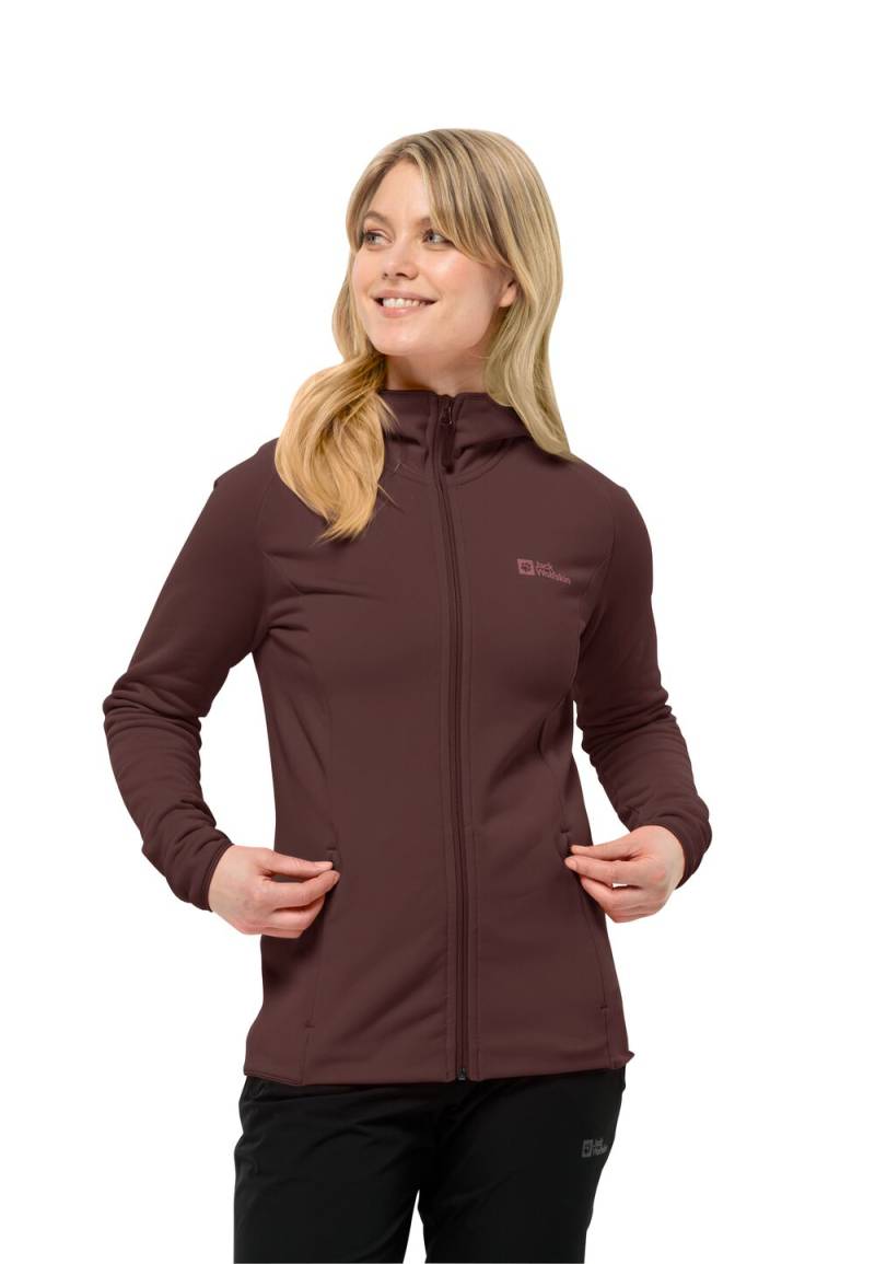 Jack Wolfskin Fleecejacke Damen Baiselberg Hooded FZ Women XS dark maroon dark maroon von Jack Wolfskin