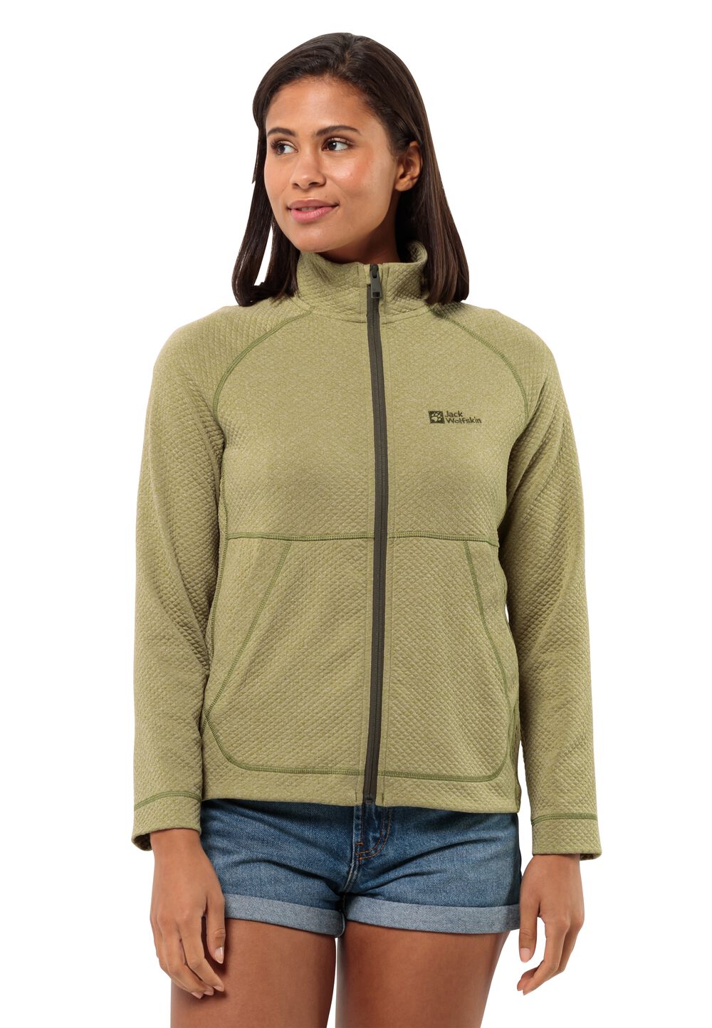 Jack Wolfskin Fleecejacke Damen Fernweh Jacket Women XS bay leaf Bay Leaf von Jack Wolfskin