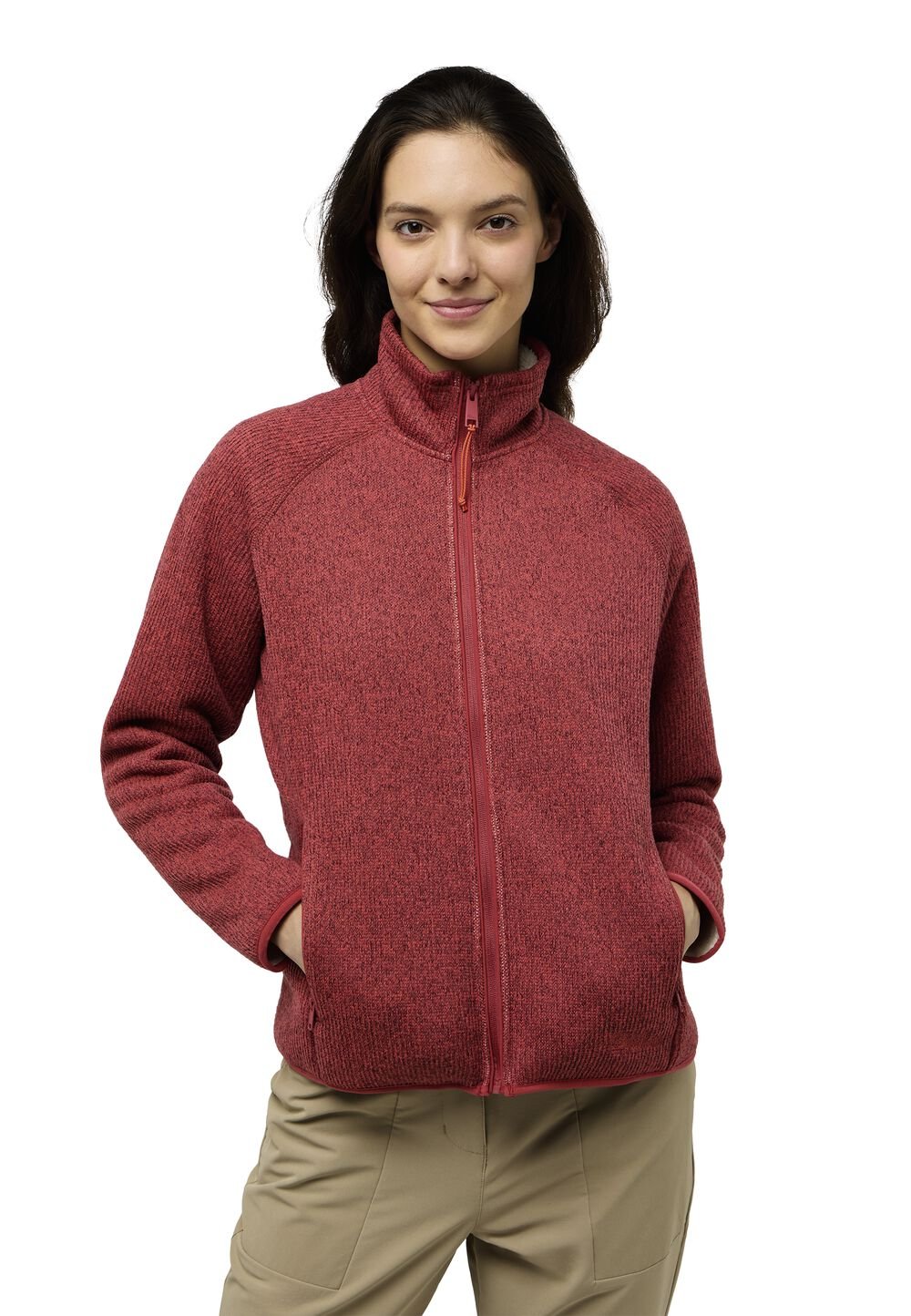 Jack Wolfskin Fleecejacke Damen Kaminfeuer Jacket Women 2XL red coral red coral von Jack Wolfskin