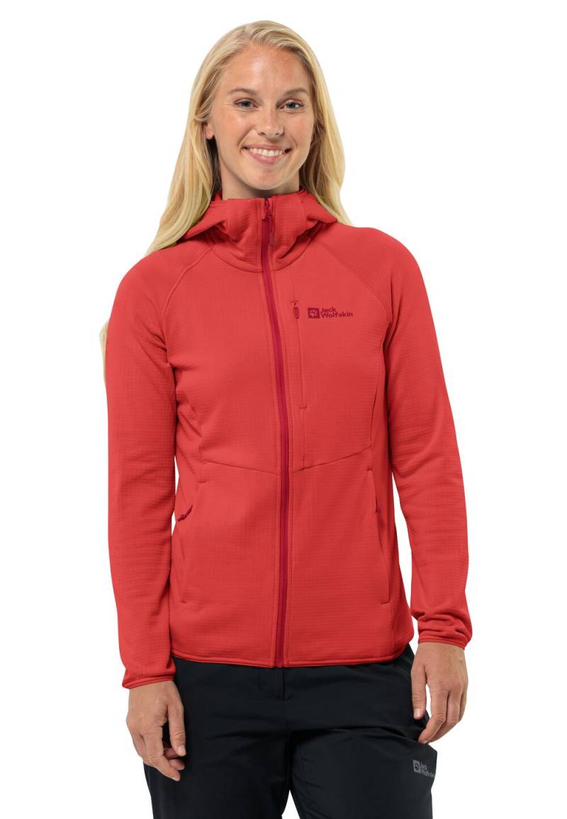 Jack Wolfskin Fleecejacke Damen Kolbenberg Hooded FZ Women L rot vibrant red von Jack Wolfskin