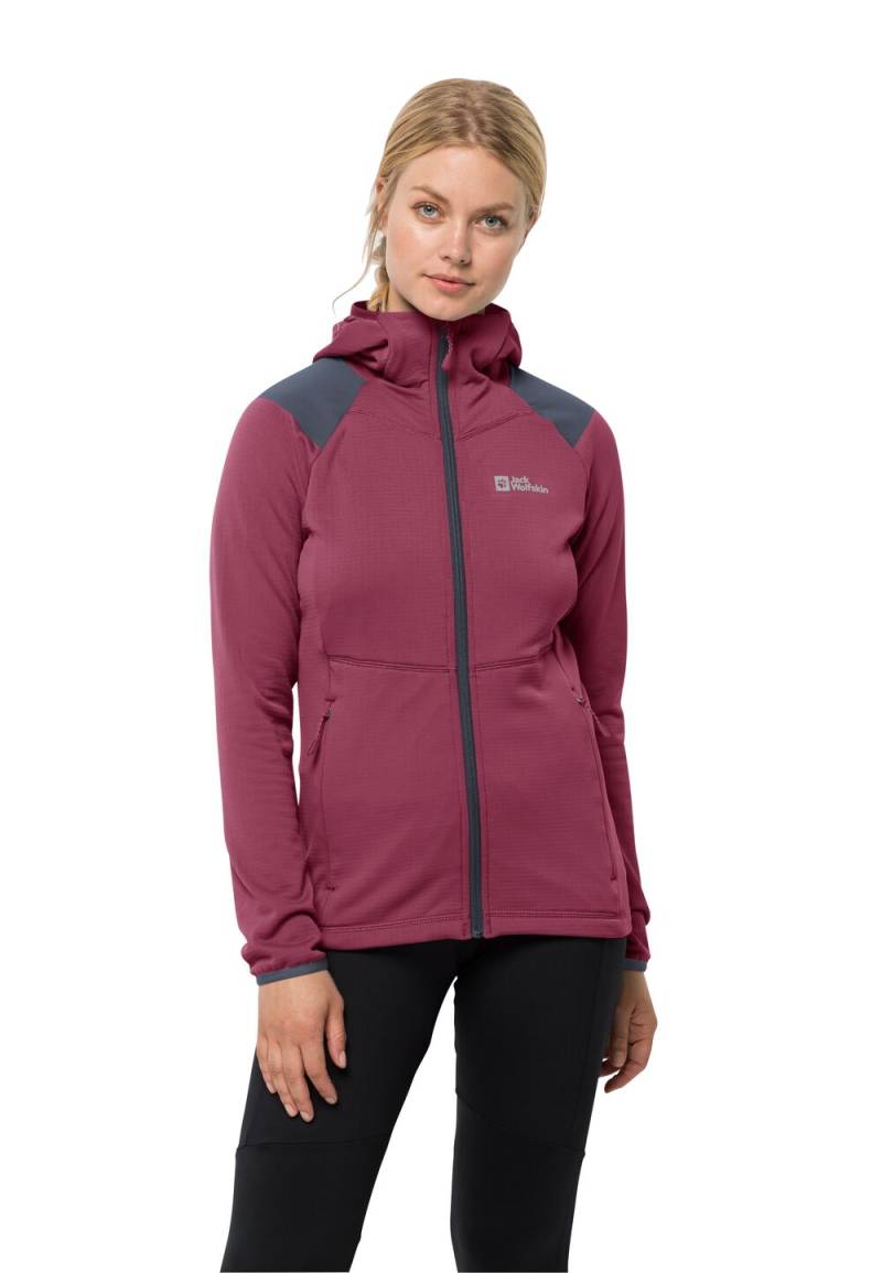 Jack Wolfskin Fleecejacke Damen Kolbenberg Hooded FZ Women L sangria red sangria red von Jack Wolfskin