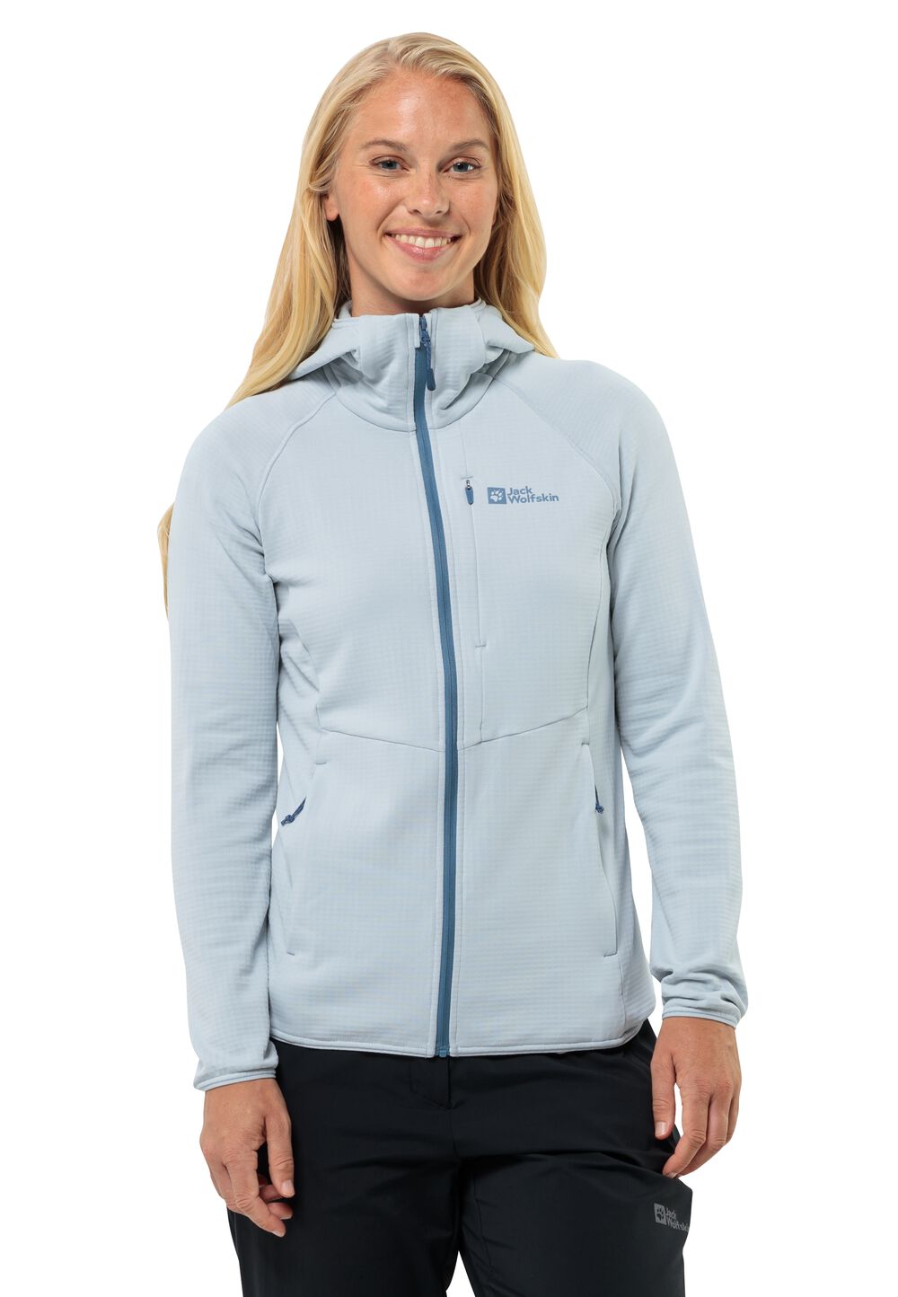 Jack Wolfskin Fleecejacke Damen Kolbenberg Hooded FZ Women L soft blue soft blue von Jack Wolfskin