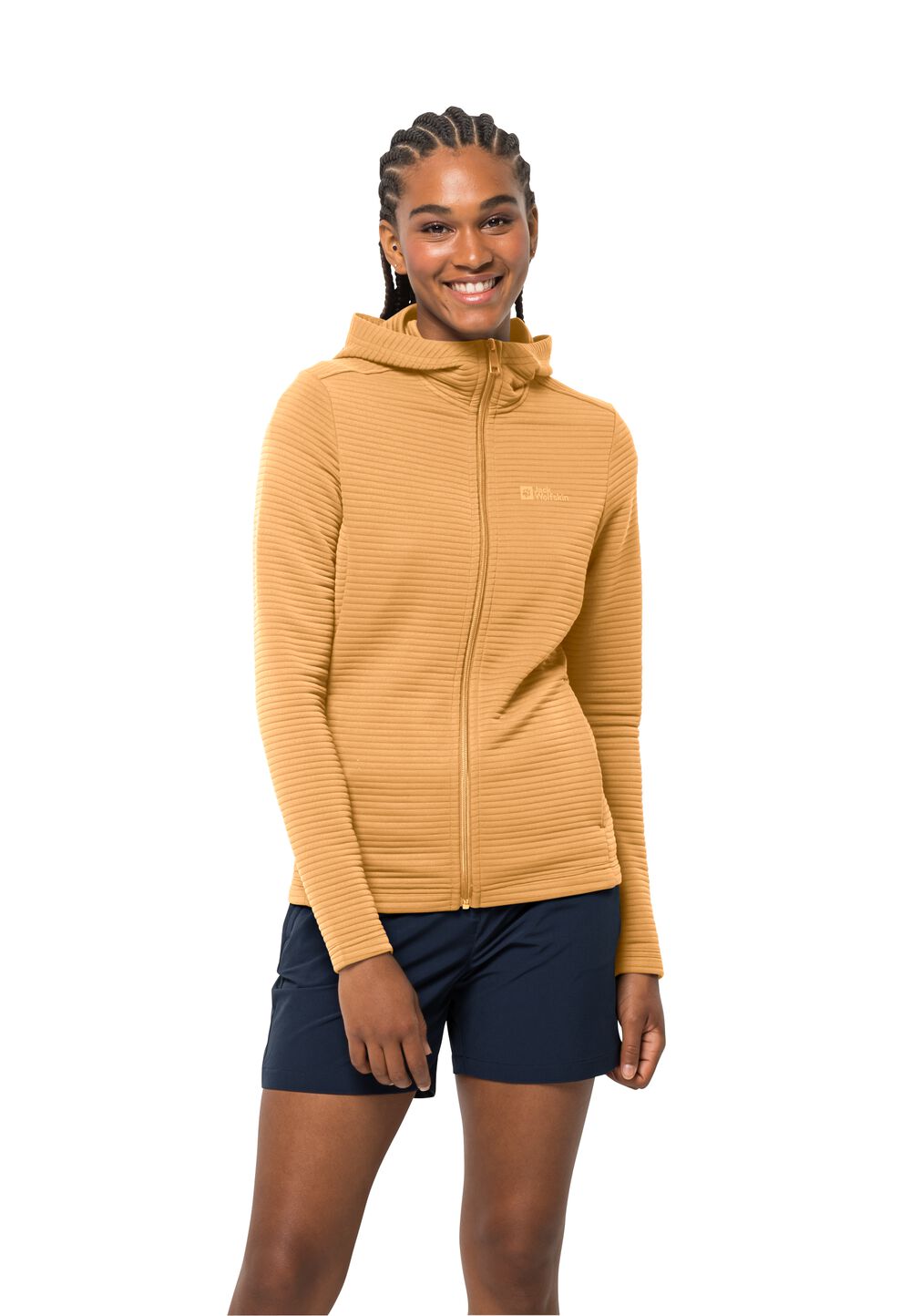 Jack Wolfskin Fleecejacke Damen Modesto Hooded Jacket Women XS honey yellow honey yellow von Jack Wolfskin